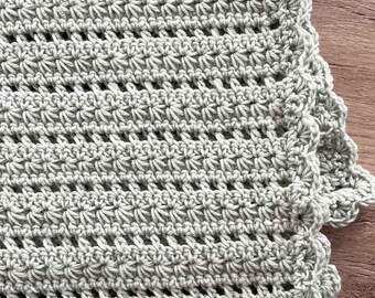 Easy Crochet Pattern – Baby Blanket with Star Stitch Handmade Gift Afghan & Stroller Blanket Beginner-Friendly (English Only)