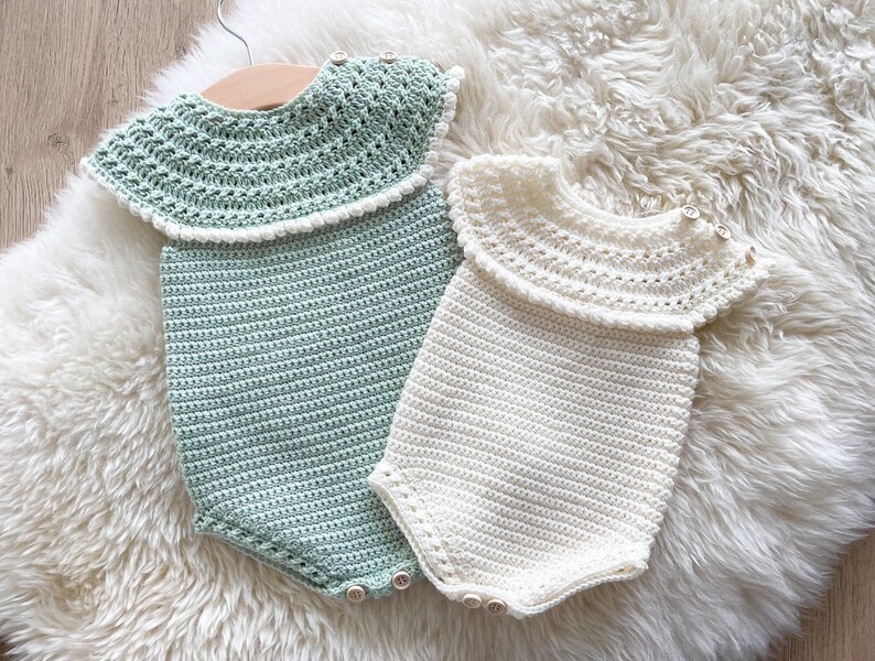 Easy Baby Romper Crochet Pattern for baby boyd and baby girls