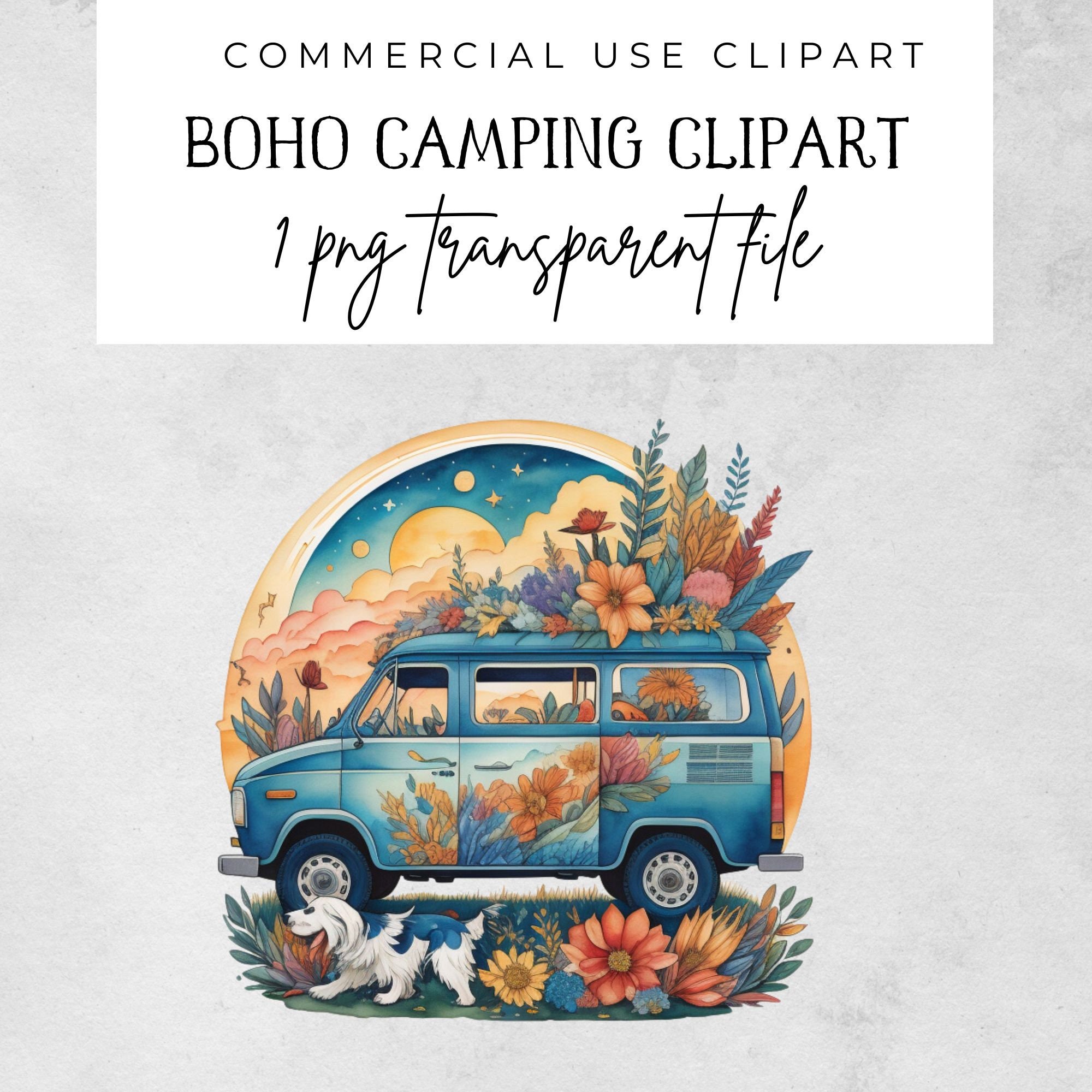Camping Van Clipart Camping Sublimation Design Travel Etsy