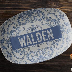 Royal Albert Dainty Blue Kitchen Serving Platter, Personalized Timeless Plate, Vintage, Antique Old Fashion Plate, Gift for Grandma Mom