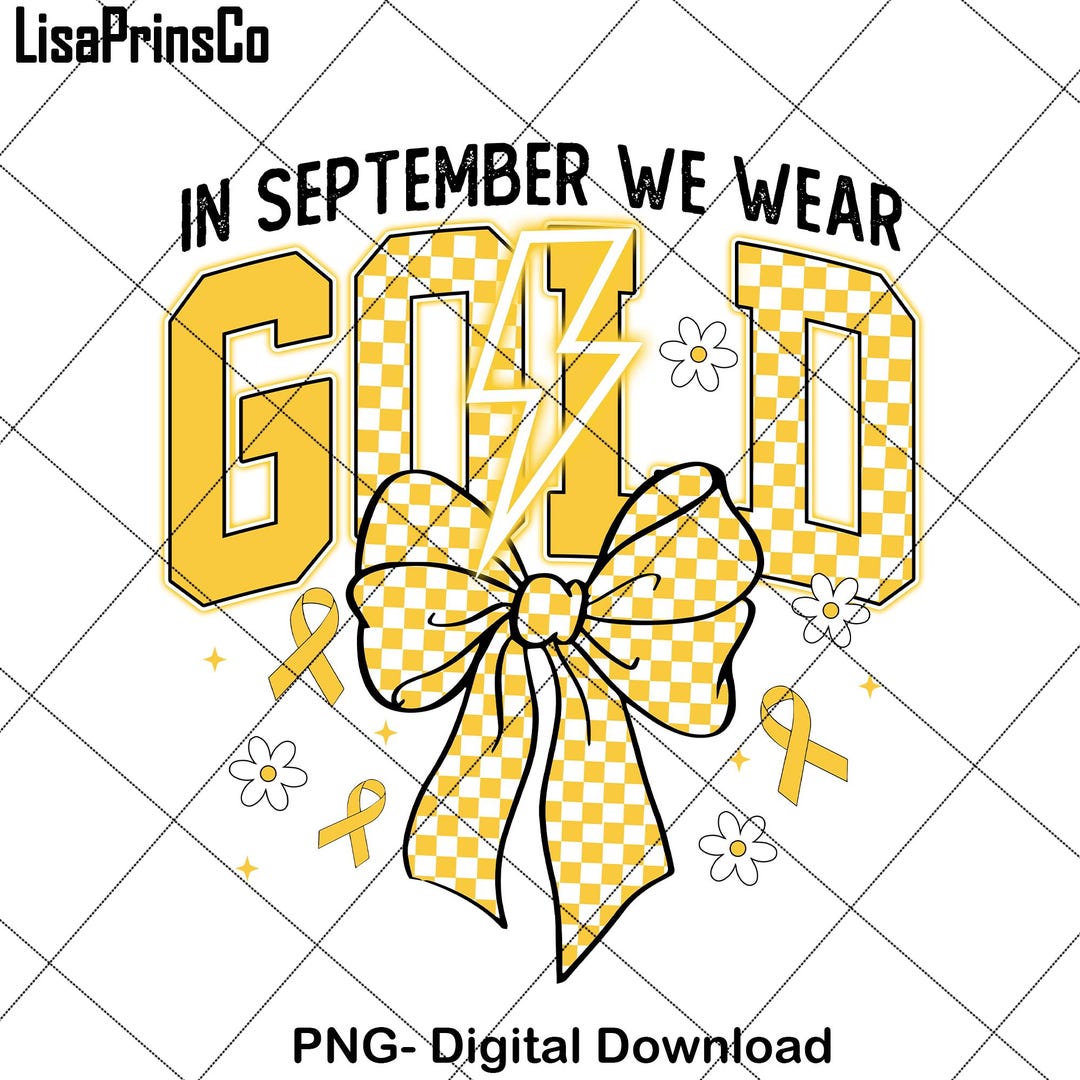 In September Png, We Wear Gold Png, Childhood Cancer Gold Ribbon Png ...