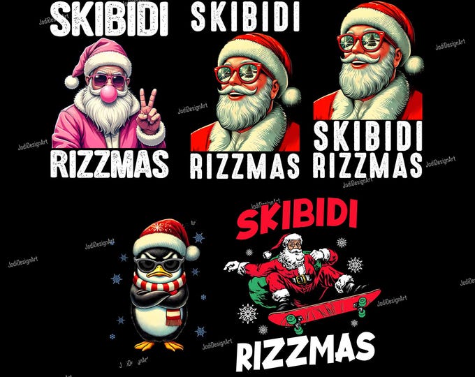 Skibidi Rizzmas PNG, Frohe Rizzmas Png, Santa Bruh Weihnachten PNG