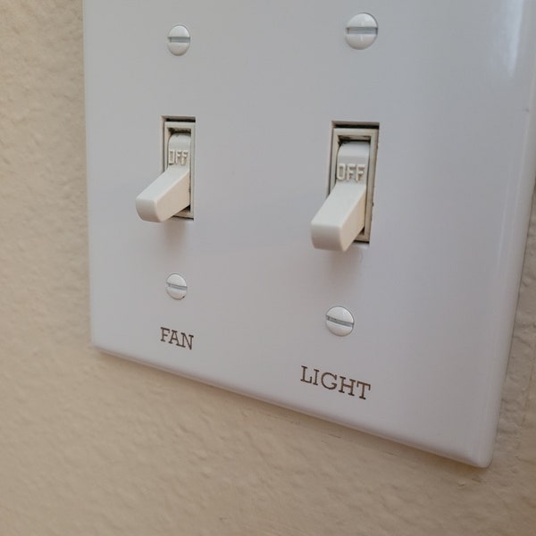 Engraved 2 gang light switch plate