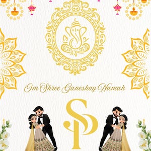 Faire-part de mariage hindou traditionnel | Carte numérique modifiable Shaadi avec motifs Om et mandala