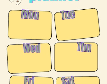Weekly Planner for Kids Fun Functional Learning Tool