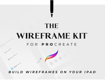 Procreate Wireframe Kit, Procreate Brushes, Procreate Brush Set, Procreate Art, Digital Sketch, Digital Art, Font For Procreate