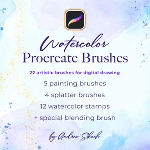 Watercolor Brush Set for Procreate – 22 Dynamic Art Stamps (digital ...