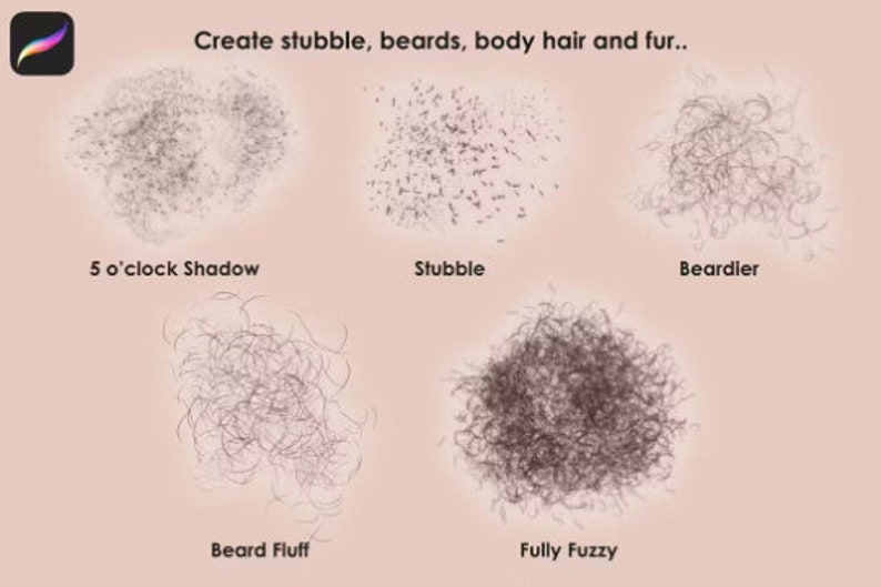 Hair Procreate Brush Set, Realistic Texture Brushes (digital Download ...