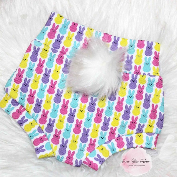 Easter Bunny Butt Bummies and Bow/ Easter Bummies/Marshmellow Easter Peep Bummies/Bunny Pom Pom Bummis/Bunny Tail Bummies/Easter Bow