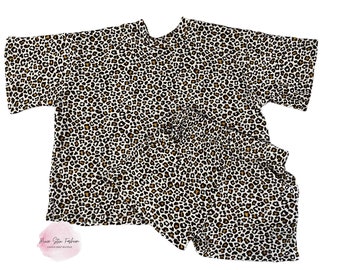 Ensemble de détente guépard fille/short léopard/t-shirt léopard/ensemble de détente confortable fille/ensemble de détente à imprimé animal/tenue bébé fille/guépard/léopard