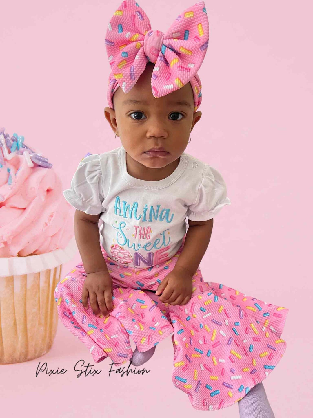 Pink Sprinkle Bell Bottoms/baby/toddler/bell Etsy