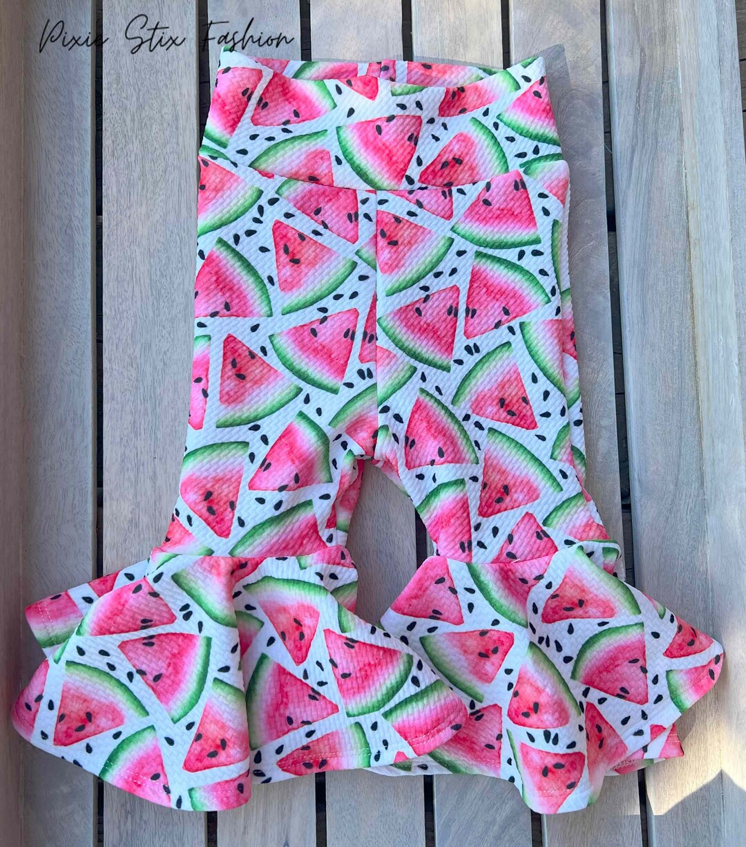 Watermelon Bell Bottoms/baby Bell Bottoms/watermelon Bow/ultra Flare