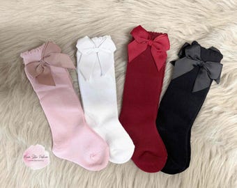 0/6 Month Baby Mädchen Socken/Coming Home Socken/Baby Mädchen Kniestrümpfe/Baby Mädchen Schleifen Socken/Baby Mädchen Kniestrümpfe