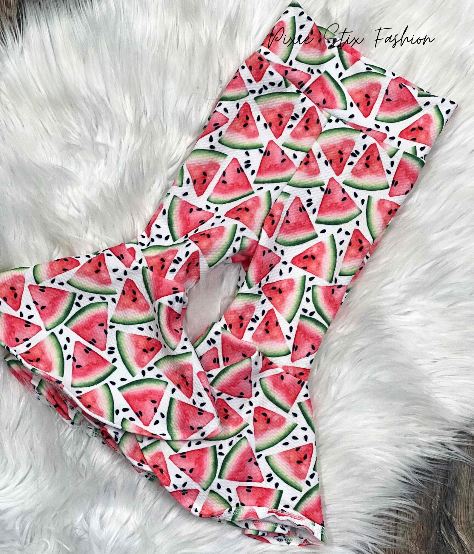 Watermelon Bell Bottoms/baby Bell Bottoms/watermelon Bow/ultra Flare