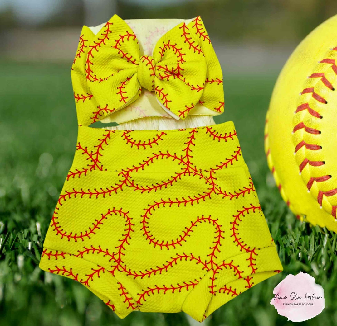 Softball Baby Girl Bummies, Softball Baby, Toddler Softball Bummie and