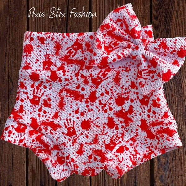 Bloody Handprint Baby Bummies/Halloween Bummies/Baby Shorts/ Splatter Baby Bummies/Gender Neutral Baby Bummies/Shorties/Halloween Bummies