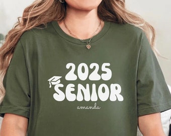 Camiseta retro de último año de 2025, camiseta de último año de 2025, camiseta de la clase de 2025, regalos de graduación de la escuela secundaria para su universidad, regalo de graduación de octavo grado