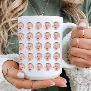 Custom baby face mug, Custom coffee mug, custom photo mug, personalized cup, personalized baby mug,Grandma gift, Grandpa gift,photo mug gift