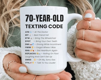 Grappige 70e verjaardag mok cadeau, grappig cadeau voor 70-jarige, 70e verjaardagscadeau voor haar, 70e verjaardag koffiemok voor grootouders, mok opa
