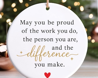 Que estés orgulloso de tu trabajo, regalo de agradecimiento, regalo de jubilación, adorno de cerámica, regalo para colegas, regalo para equipos y empleados.