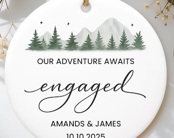 verloofd ornament berg - verlovingscadeau paar - gepersonaliseerd eerste kerstcadeau - ons 1e kerst verloofd ornament, aanstaande bruid