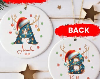 Personalisierter Buchstabe Namensverzierung, Kundenspezifische Anfangsverzierung, 2025 Familienverzierung, Verzierungsname, Monogrammverzierung, Weihnachtsgeschenk, Familienandenken