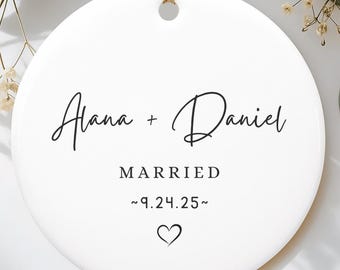 Christmas Married Ornament, First Christmas Together, New Couple, Wedding Gift, Mr. Mrs. Christmas Gift, Personalized 1st Christmas Ornament