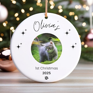 Personalized Pets First Christmas Bauble, Personalized Christmas Pet Ornament, Pet Bauble, Cat Bauble, Dog First Xmas Ornament Gift 2025