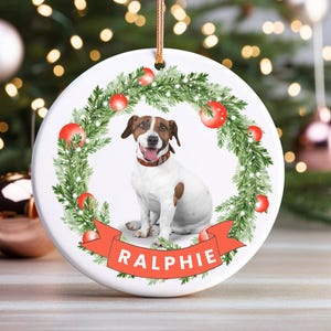 Personalized Dog Bauble, Personalized Dog Christmas Gift, Dog Tree Decoration,Dog Photo Gift,Dog Ceramic Keepsake, Custom Pet Christmas Gift