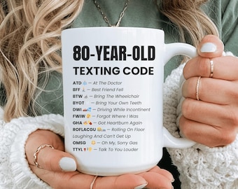 Grappige 80e verjaardag mok cadeau, grappig cadeau voor 80-jarige, 80e verjaardagscadeau voor haar, 80e verjaardag koffiemok voor grootouders, mok opa