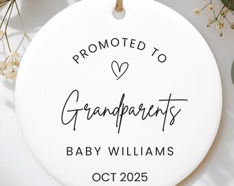 Gepromoveerd tot grootouders, zwangerschapsaankondiging, onthullen aan grootouders, nieuwe babyaankondiging, kerstornament, omacadeau, opa