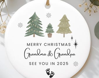 Promoted to Grandparents Ornament, Pregnancy Announcement Christmas Ornament, Reveal to Grandparents, New Baby Announcement Keepsake Gift
