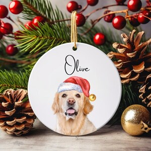 Ornement photo personnalisé pour animal de compagnie, ornement personnalisé pour portrait d&#39;animal de compagnie, cadeau pour amoureux des chiens, cadeau pour amoureux des chats, ornement commémoratif de chien personnalisé, cadeau de Noël