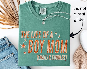 Comfort Colors® The Life of a Boy-moedershirt, grappig shirt Boy Mama, shirt Boy Mom Life, shirt Boy Mom, shirt schattige Boy Mama, cadeau voor moeder van echtgenoot zoon haar