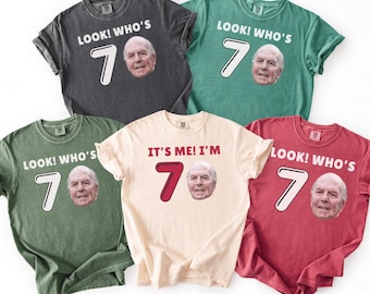 Personalized 70th Birthday Photo Shirt: Custom Face Party Tee, 70 Bday Picture T-Shirt, Name Matching Group Outfit, Best Birthday Favors