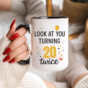 40th Birthday Gift for Women, 40th Birthday Mug, Personalized Birthday Gifts Funny 40th coffee cup 1985, Custom Gift For 40 Year Old Woman