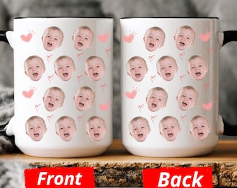 Custom Baby Face Mug, Personalized Baby Face Photo Coffee Mug, Custom Kids Photo Mothers Day Mug, Personalized Photo Mug For Dad, Grandpa