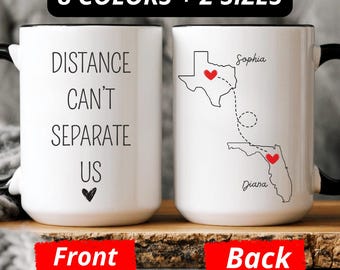 Caneca personalizada para amizade à distância, caneca personalizada para melhor amiga, caneca para presente de mudança para mãe e filha, caneca para presente de irmã, presente para melhor amiga