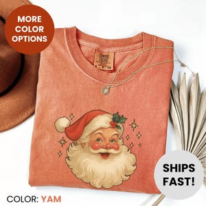 Pink Santa Retro Christmas T-Shirts for Women Pink Christmas Matching Family Shirt Pink Vintage Holiday Tee Group Party Women Christmas Gift