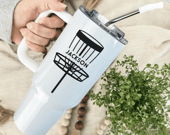 Custom Disc Golf Stainless Tumbler: Outdoor Sport Lover Gift for Mom Coach Team Fan Cheer Squad, Golfer 40oz, 20oz Tumbler, Golfing Frisbee
