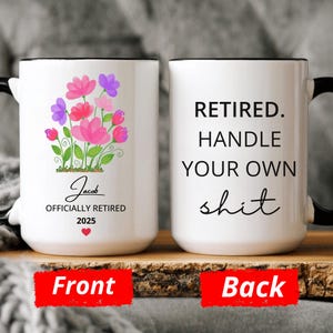 Custom Gift for Coworker, Retiring Coffee Mug for Woman Boss, Personalized Leaving Gift, New Job or Retirement Present Gift for Colleague