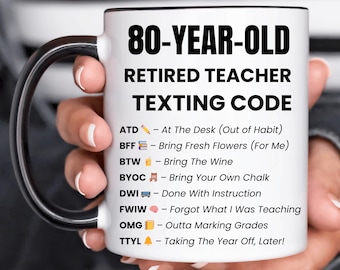 Funny Teacher 80th Birthday Mug Gift, Funny Gift for 80 Year Old, 80th Birthday Gift for Her, Christmas Gift for Grandparents, Grandpa Mug