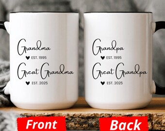 Promoted from Parents to Grandparents Pregnancy Announcement, Personalized Gift for New Grandma Grandpa, Baby Announcement Mug from Daughter