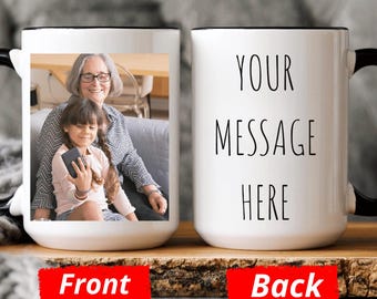 Mug photo personnalisé grand-mère, photo personnalisée pour grand-mère, Mug photo maman, Mug avec photo et texte, Mug photo personnalisé, Mug photo