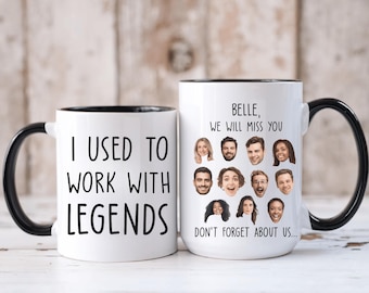 Aangepast cadeau voor collega, ik werkte vroeger met legendes foto's mok, gepersonaliseerd afscheidscadeau, nieuwe baan of pensioen cadeau cadeau voor collega