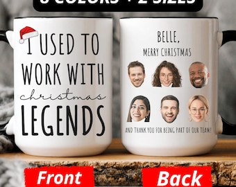 Custom Coworker Christmas Gift, I Used To Work With Legends Photos Mug, Personalized Leaving Gift, New Job or Retirement Gift for Colleague