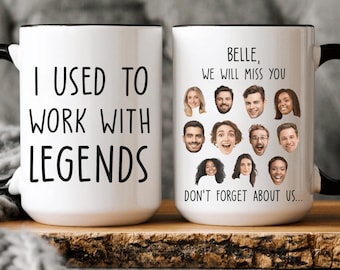 Aangepast cadeau voor collega, ik werkte vroeger met legendes foto's mok, gepersonaliseerd afscheidscadeau, nieuwe baan of pensioen cadeau cadeau voor collega