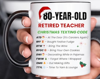 Funny Teacher 80th Birthday Mug Gift, Funny Gift for 80 Year Old, 80th Birthday Gift for Her, Christmas Gift for Grandparents, Grandpa Mug