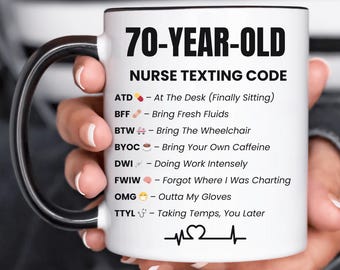 Funny Nurse 70th Birthday Mug Gift, Funny Gift for 70 Year Old, 70th Birthday Gift for Her, Christmas Gift for Grandparents, Grandma Mug