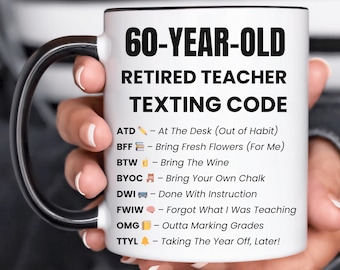 Funny Teacher 60th Birthday Mug Gift, Funny Gift for 60 Year Old, 60th Birthday Gift for Her, Christmas Gift for Grandparents, Grandpa Mug